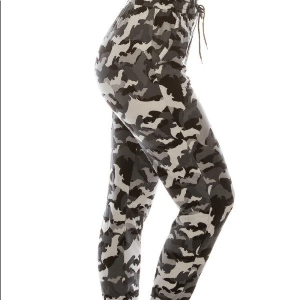 Black Camo joggers- bat print
